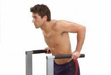 Click for Close-up view of parallel bar dips